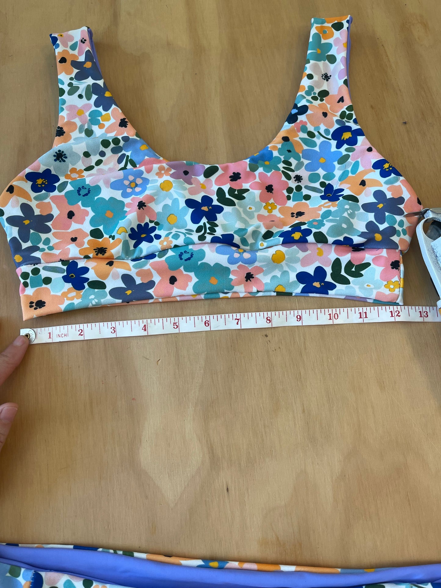 Size M, One of a Kind Floral Print Bathing Suit.