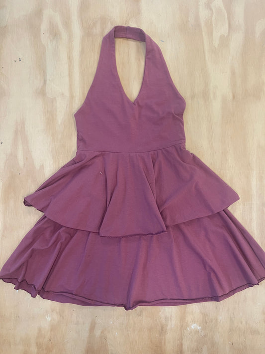 SALE Ruffle Mini Dress in Marsala