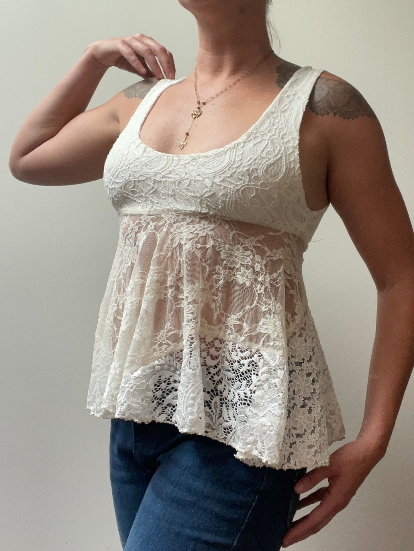 Dainty Lace Baby Doll Tank, one of a kind
