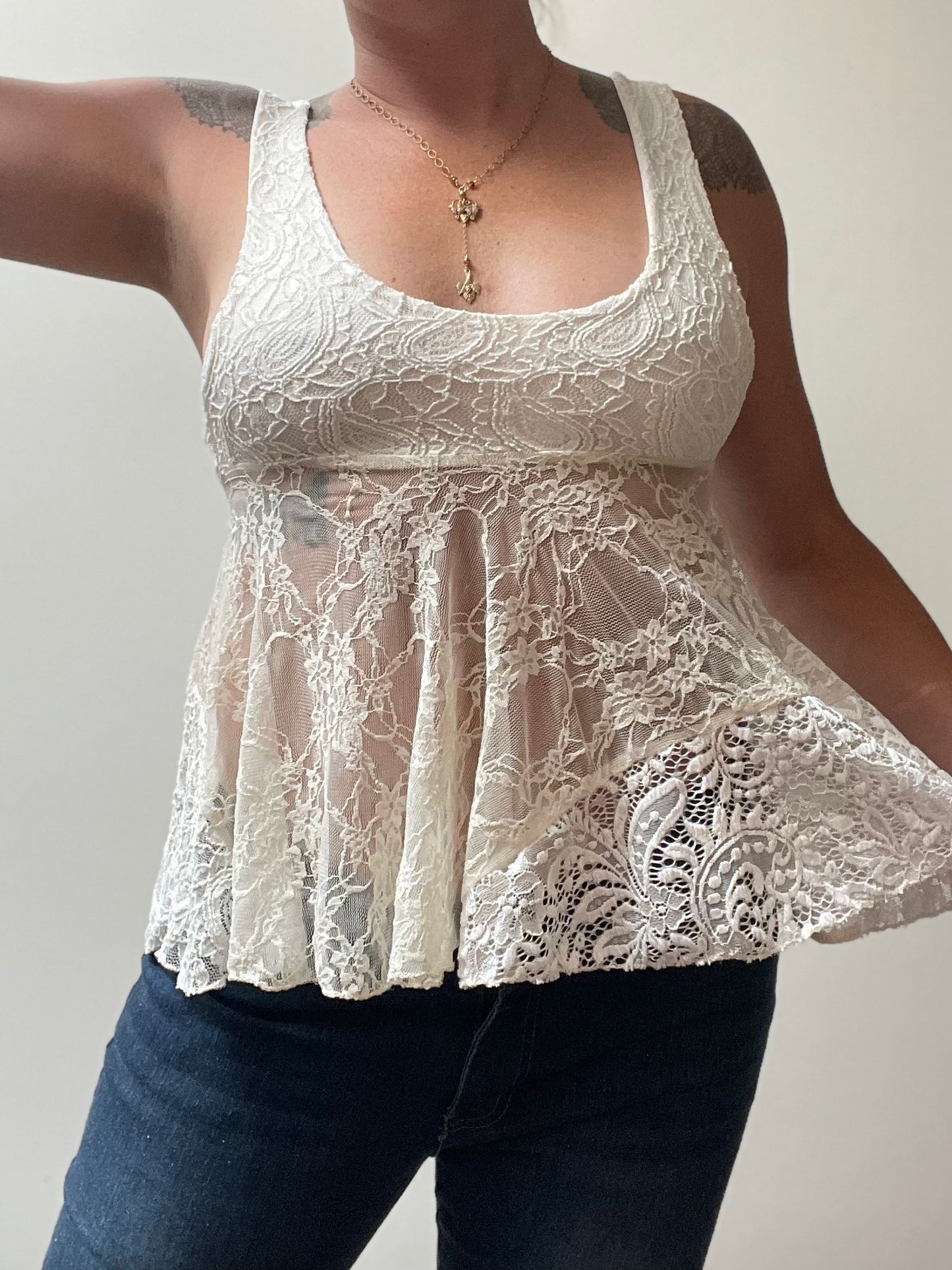 Dainty Lace Baby Doll Tank, one of a kind