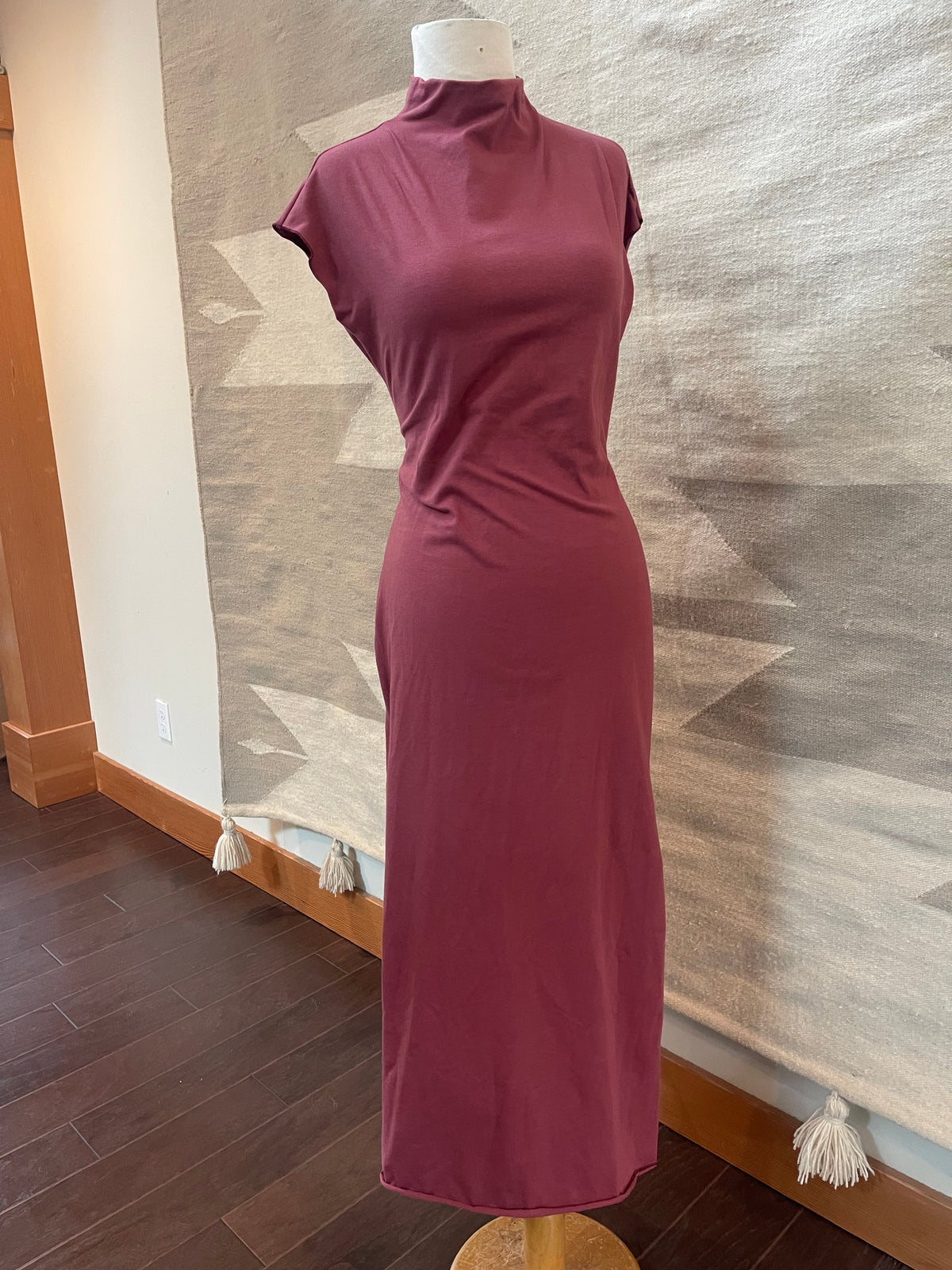 Mock Neck Maxi Dress with Slits