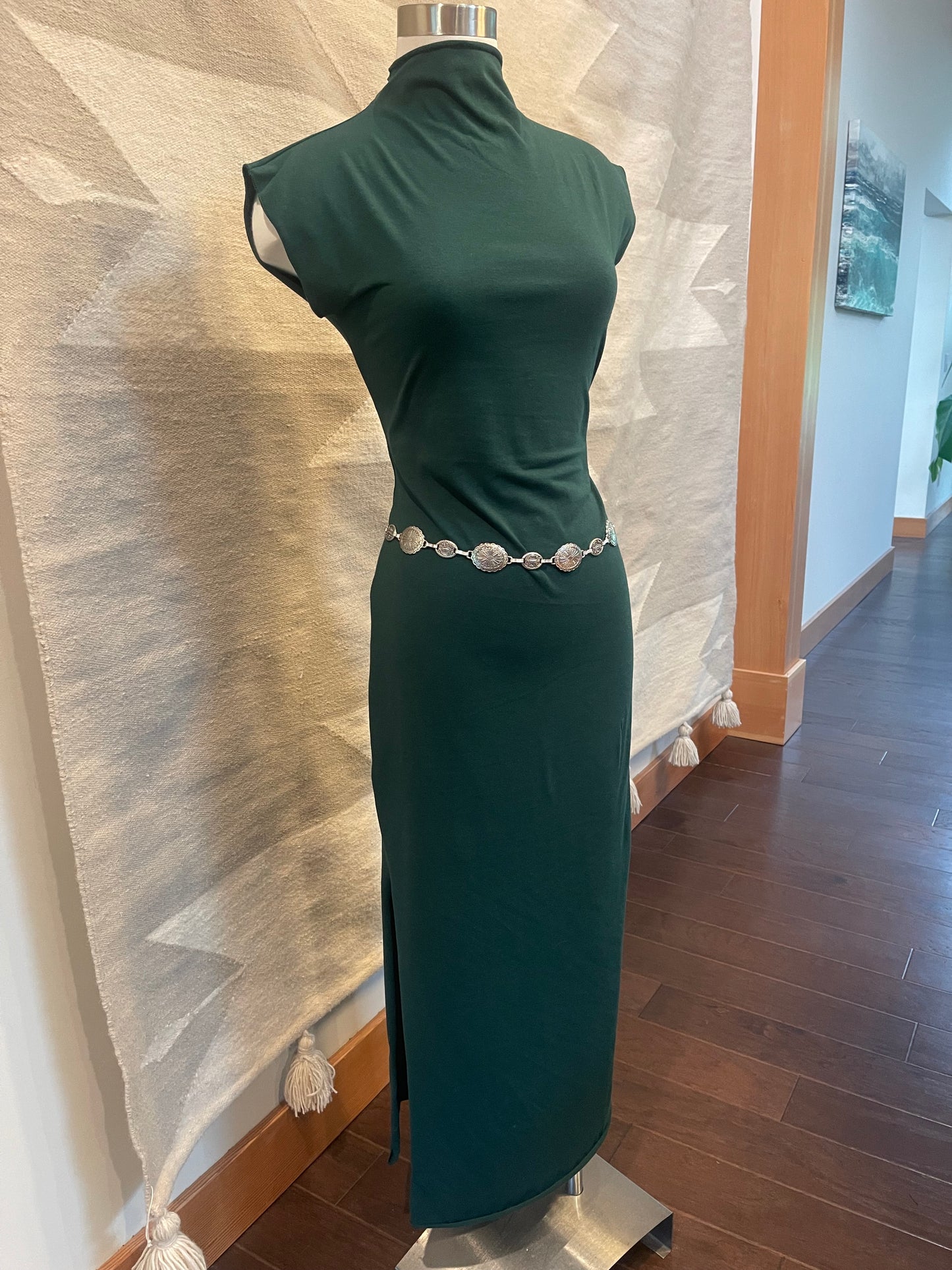 Mock Neck Maxi Dress with Slits