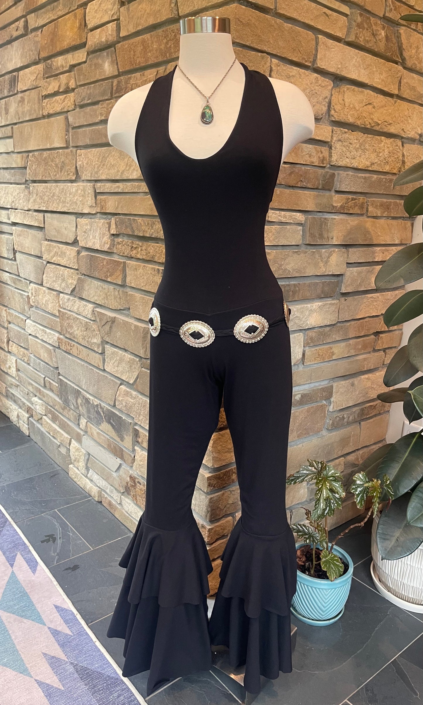 Ruffle Bell Halter Jumpsuit
