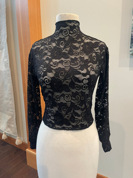 Ready to Ship, size small, lace, mock neck long sleeve.