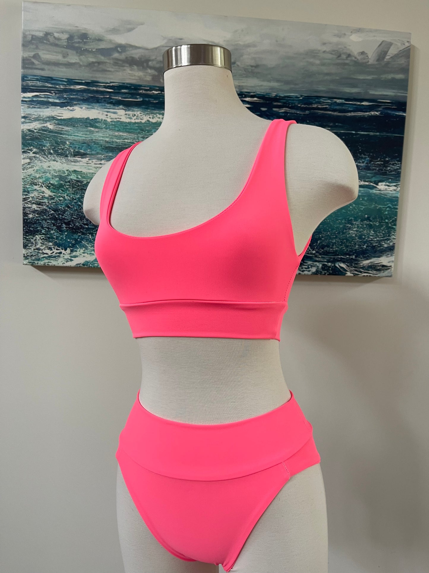 Sample Sale, size small neon coral Surfkini set.