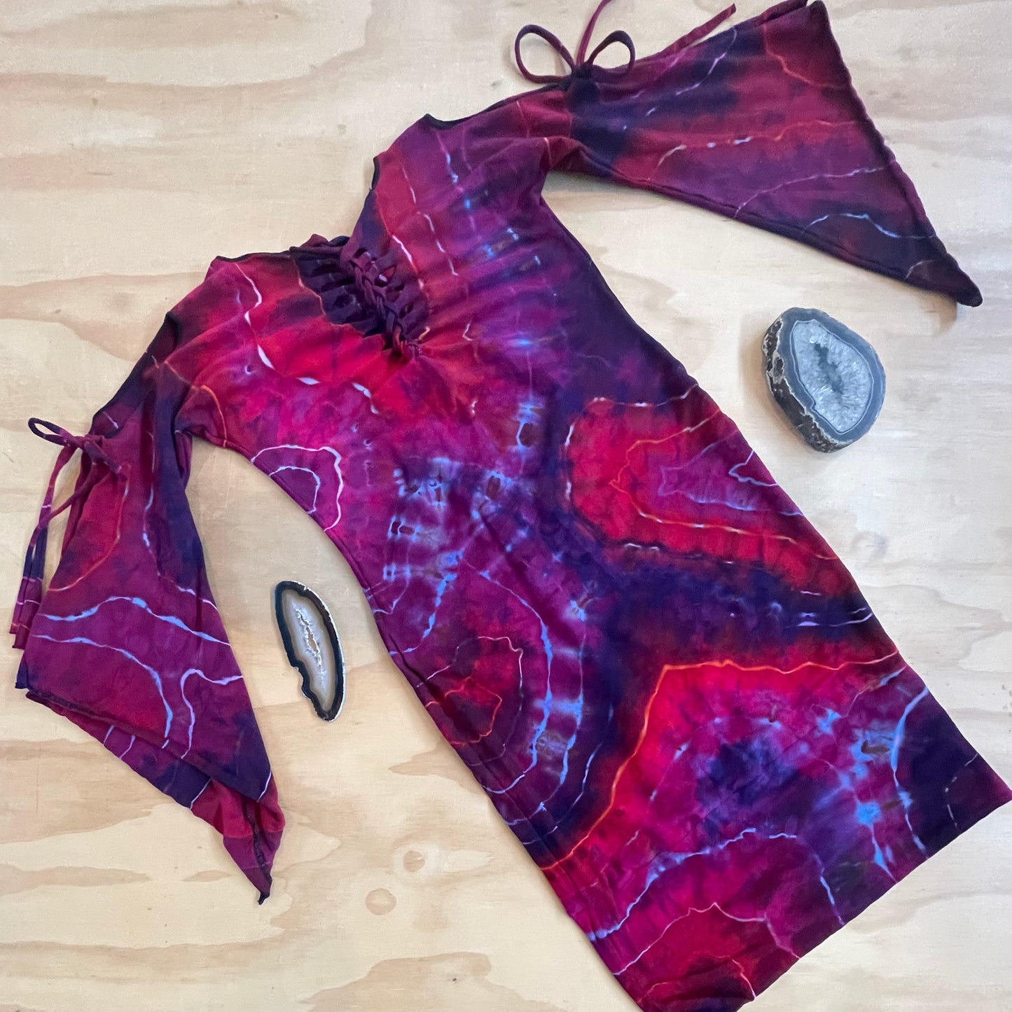 Tie Dye Songbird Dress in Fuscia